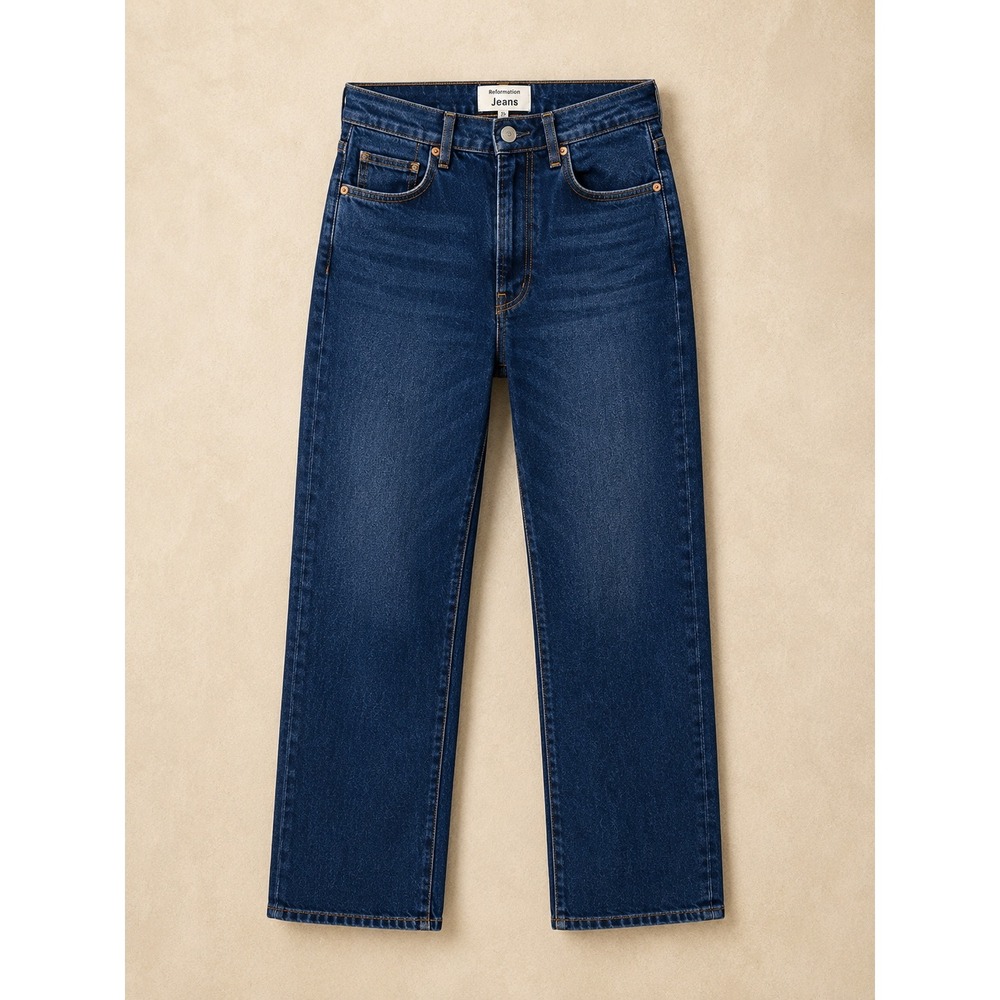 Reformation Womens Jeans 26 Aegean Peyton High Rise Bootcut Dark Wash Denim
